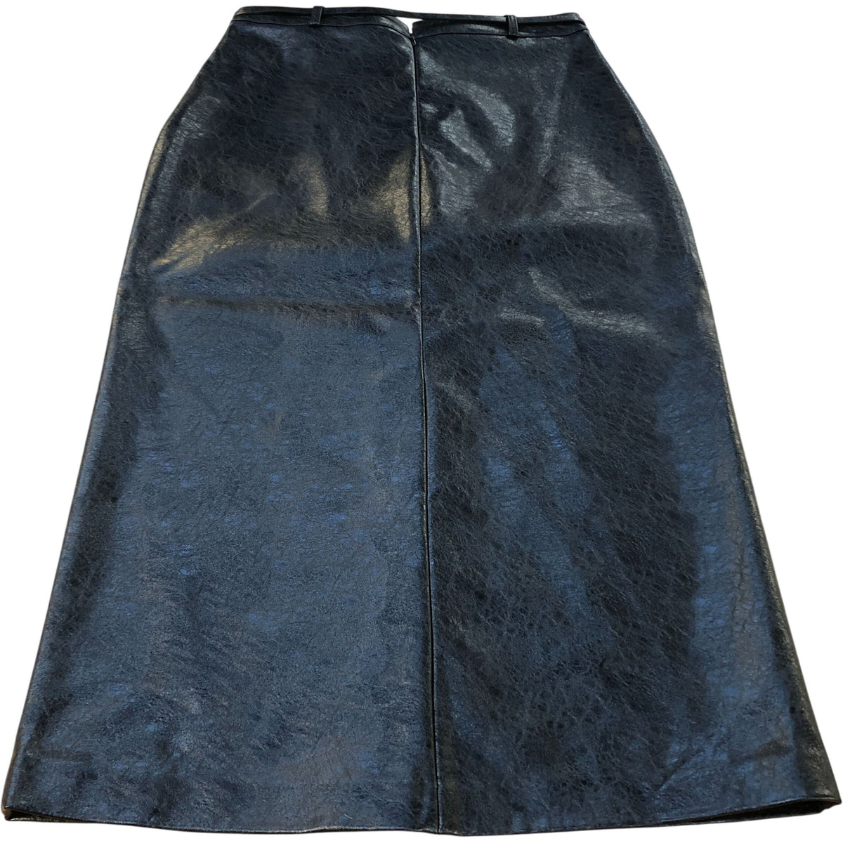 River Island Black Long Skirt UK Size 12 Women's High Waist Aline Faux Leather