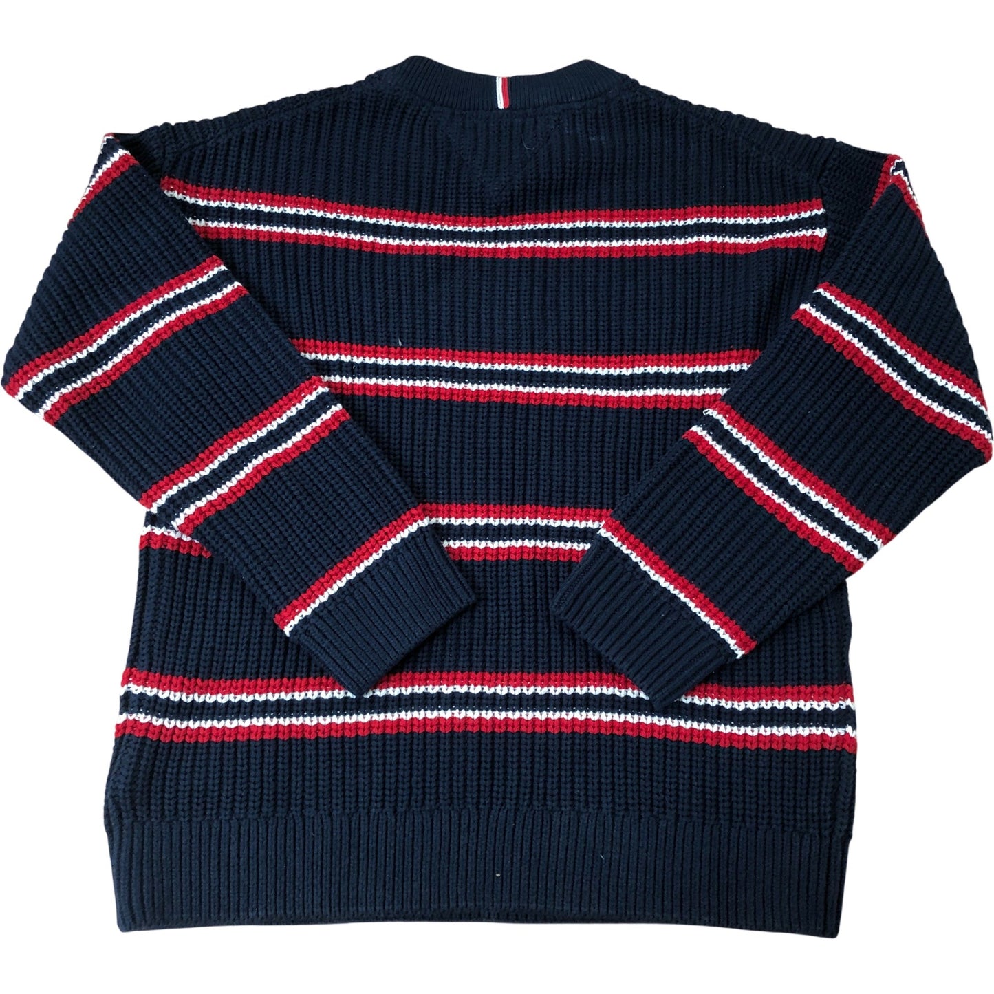Tommy Hilfiger Striped Sweater 14-15 Years Unisex Navy Red White Knitted Jumper