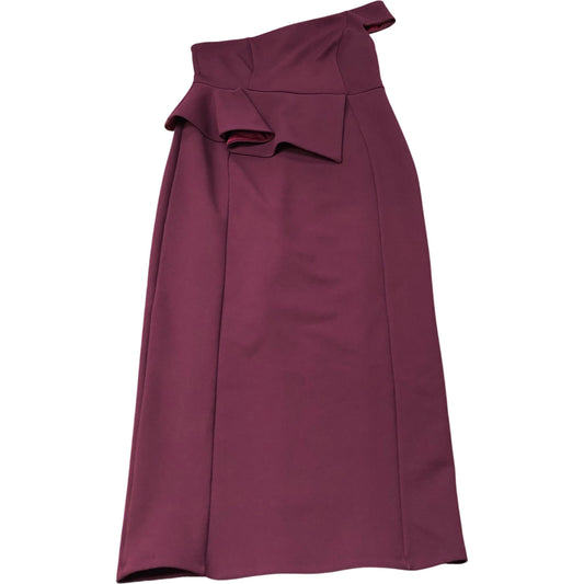 River Island One Shoulder Midi Dress Burgundy Ruffle Detail