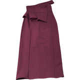 River Island One Shoulder Midi Dress Burgundy Ruffle Detail
