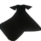 Black Ribbed Flared Dress Women's Short Sleeve Casual XS