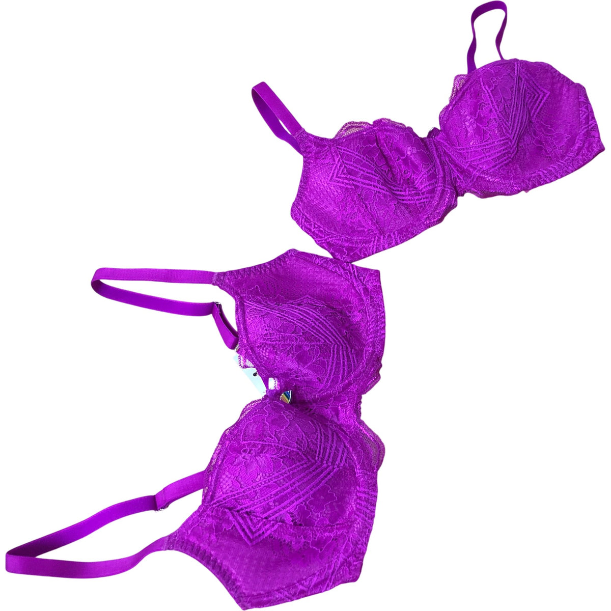 Bravissimo Lace Bra Set Women's Magenta Floral Underwired Adjustable Straps