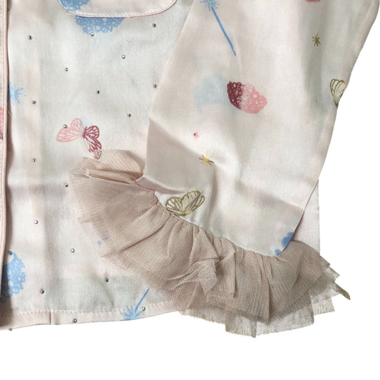 River Island Wicked Girls Nightwear Sleep Shirt 7-8 Years Pink Ruffled Cuffs