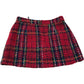 River Island Red Check Pattern Mini Skirt Size 12 Women's Tweed Style Elegant