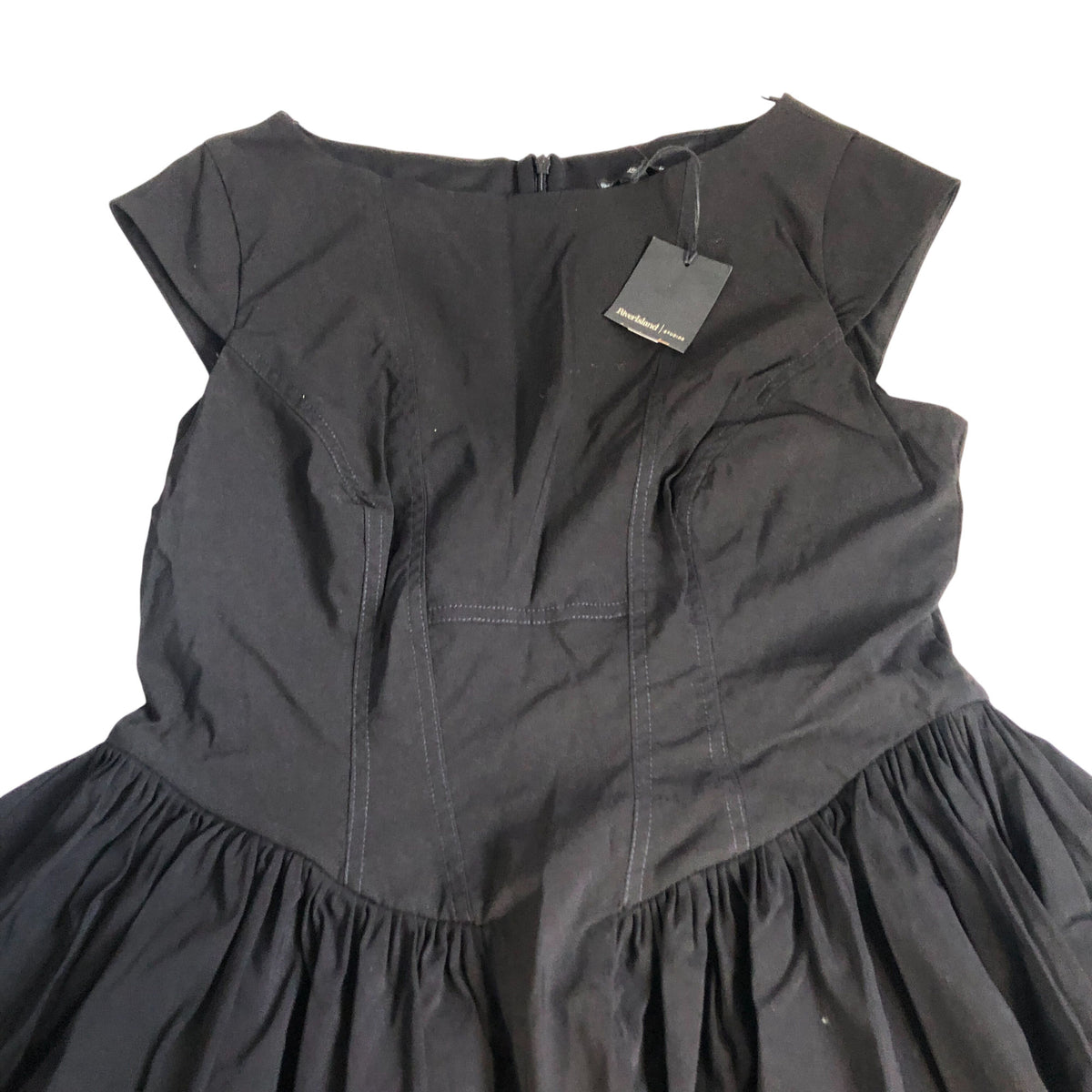 River Island Black Cap Sleeve Dress Women's Flared Party Dress