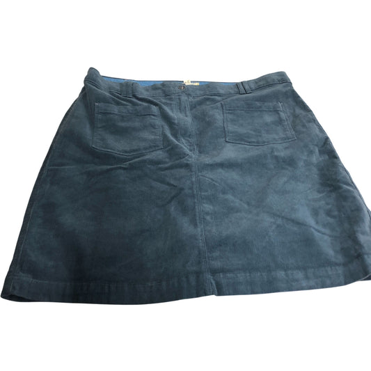 Denim Skirt UK18 Women's A-Line Organic Cotton Blue Corduroy