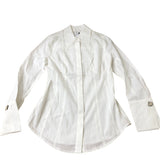 Branded White Blouse  Women's Elegant Design Lyocell Cotton Long Sleeve UK8