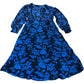 Crew Clothing Company Floral Maxi Dress Size 8 Women's Blue Viscose Long Sleeve