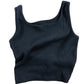 River Island Black Ribbed Girls Sleeveless Vest Top Age 7-8
