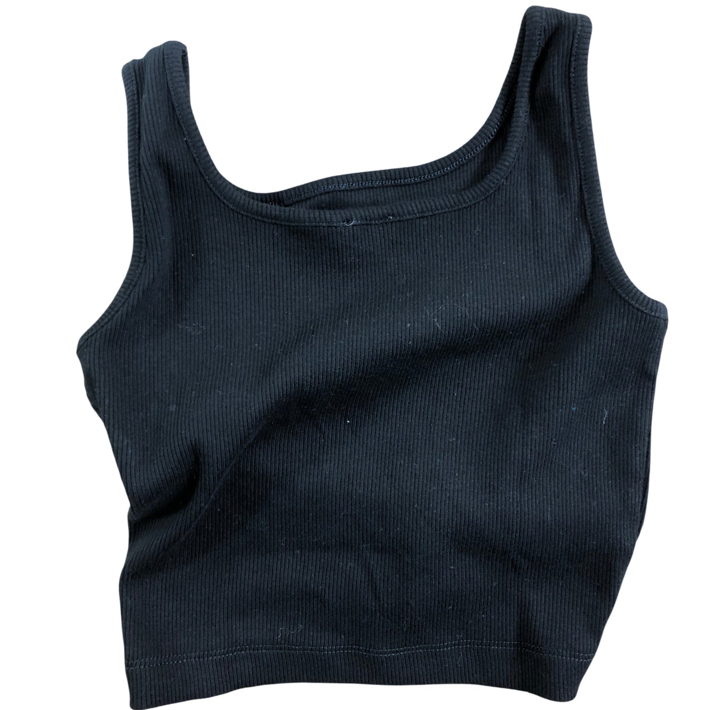 River Island Black Ribbed Girls Sleeveless Vest Top Age 7-8