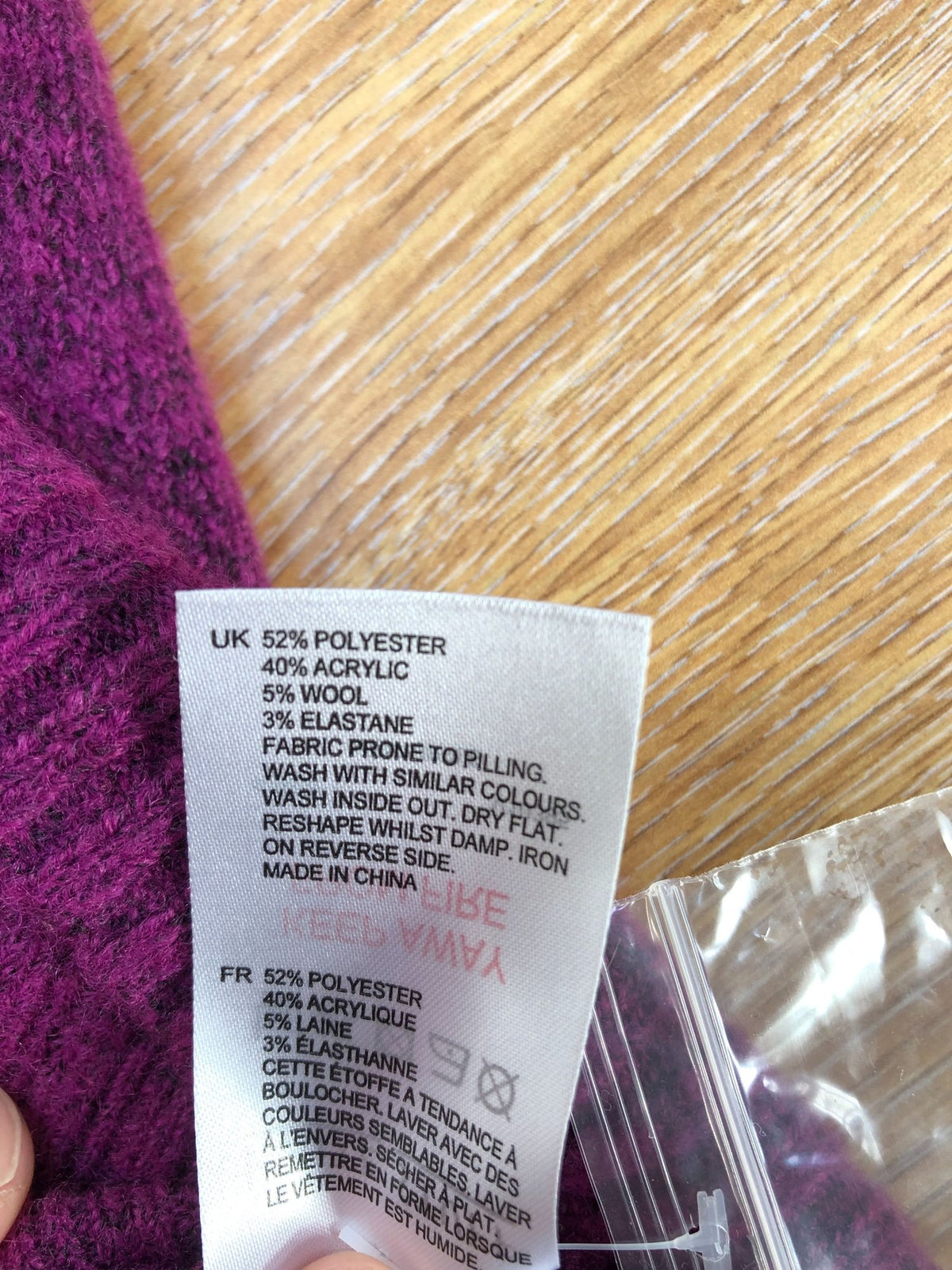 Roll Neck Sweater Size UK18 Women's Purple Knitted Acrylic Blend Jumper