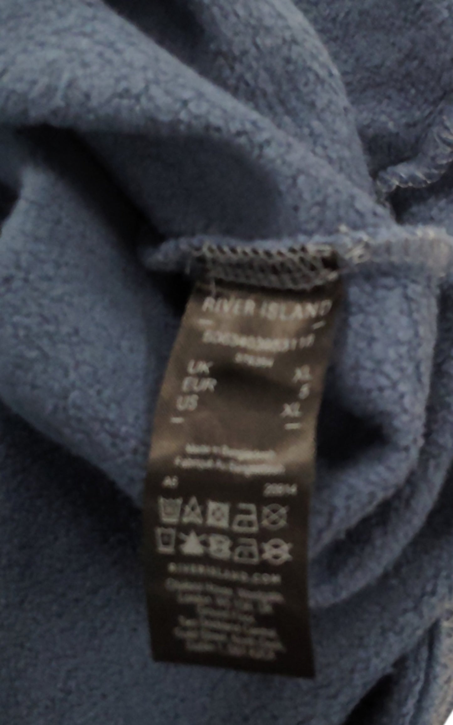 River Island T-Shirt XL Men's Graphic Tee Blue Cotton Made In Brooklyn