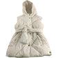River Island Sleeveless Hooded Padded Vest UK7-8 Years Girls Quilted Cream