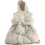 River Island Sleeveless Hooded Padded Vest UK7-8 Years Girls Quilted Cream