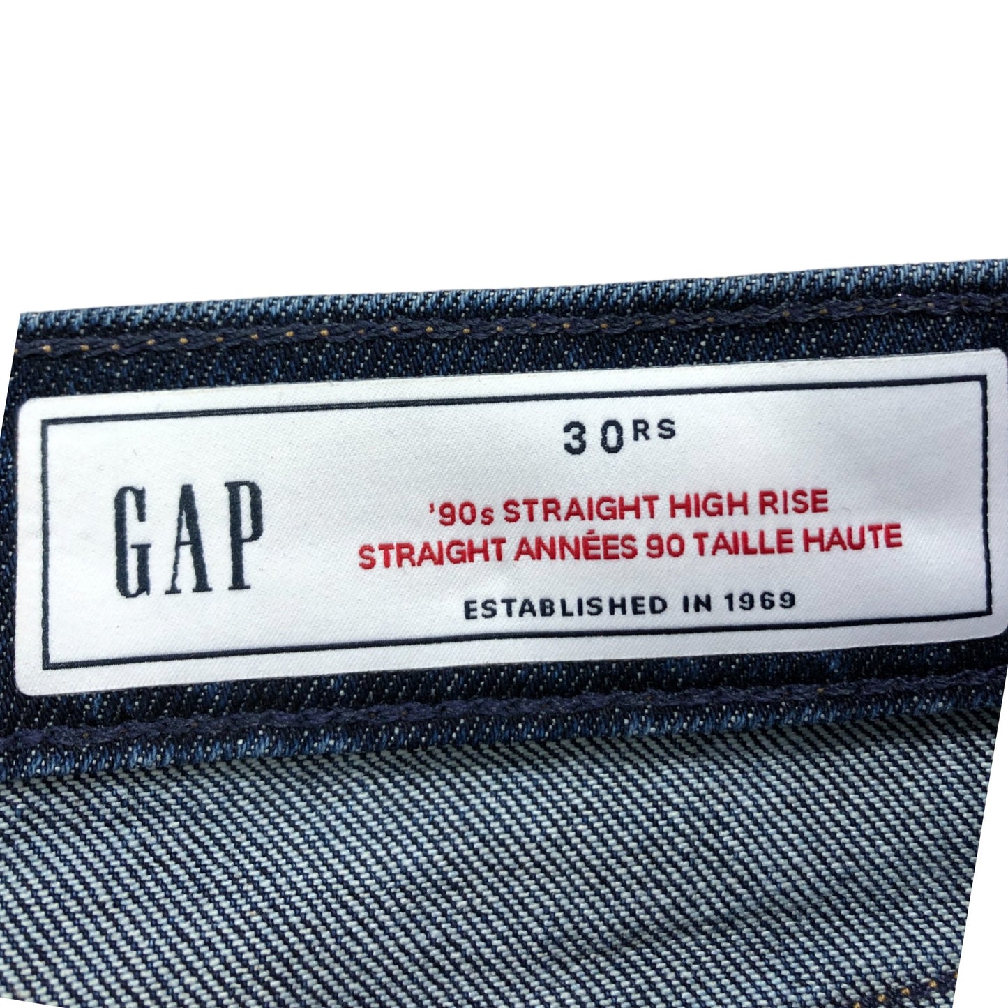GAP 90s Straight High Rise Jeans 30 Regular Men's Dark Blue Denim Trousers
