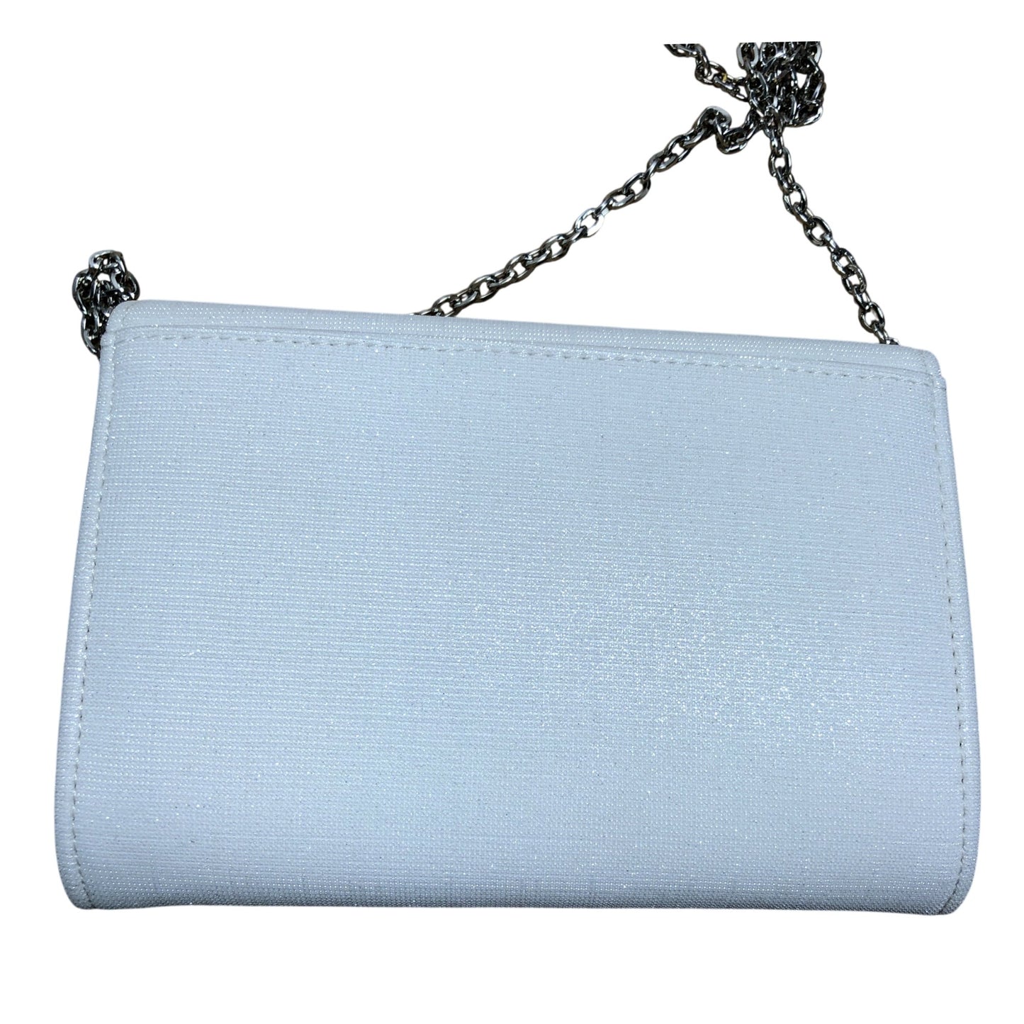 Rainbow Club White Evening Clutch Purse Bag Chain Strap Formal Occasion