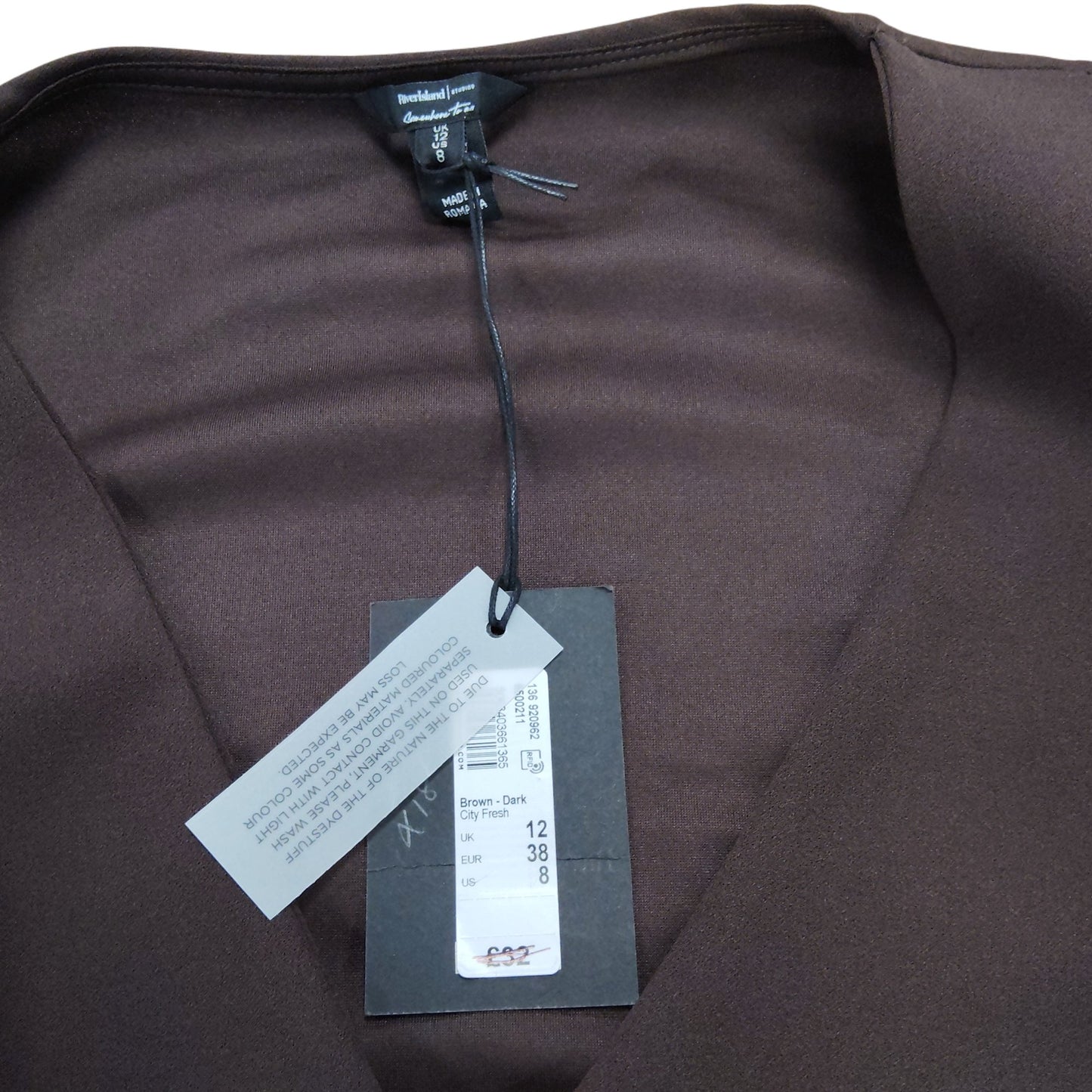 Fashion Brand Dark Brown Sleeveless Vest Top UK12 Women's Casual Smart Style