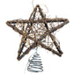 Rattan Style Lit Christmas Star Tree Topper 10"