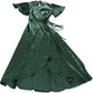 Rewritten Florence Waterfall Dress Size 8 Women's Olive Green Satin Long Dress