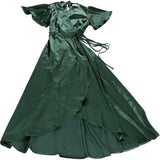 Rewritten Florence Waterfall Dress Size 8 Women's Olive Green Satin Long Dress