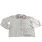 Cardigan Size 10 Women's Beige Embroidered Collar