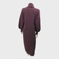 Branded Burgundy Knitted Roll Neck Dress - Size 10