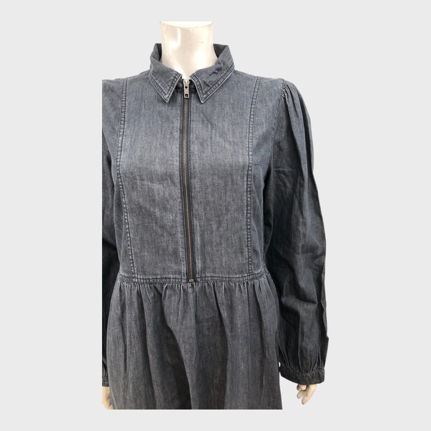 Branded Washed Black Smock Dress - Size 12