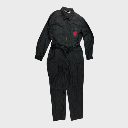 Branded Washed Black Boilersuit - Size 12