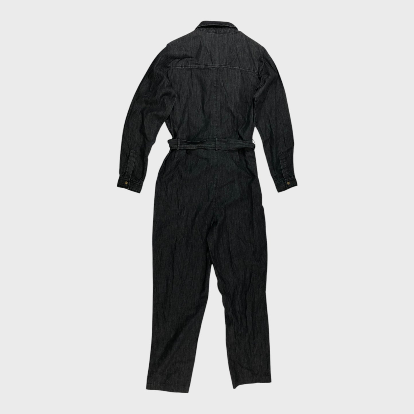 Branded Washed Black Boilersuit - Size 12