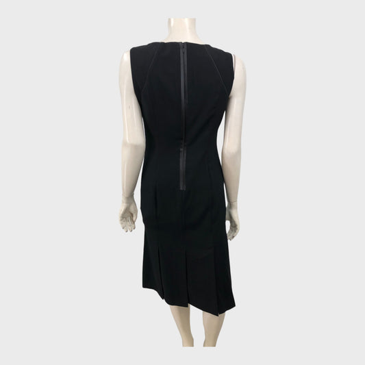 Jacques Vert Black Pleated Dress - Size 8