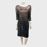 Precis Petite Black/Gold Ombre Sequin Dress