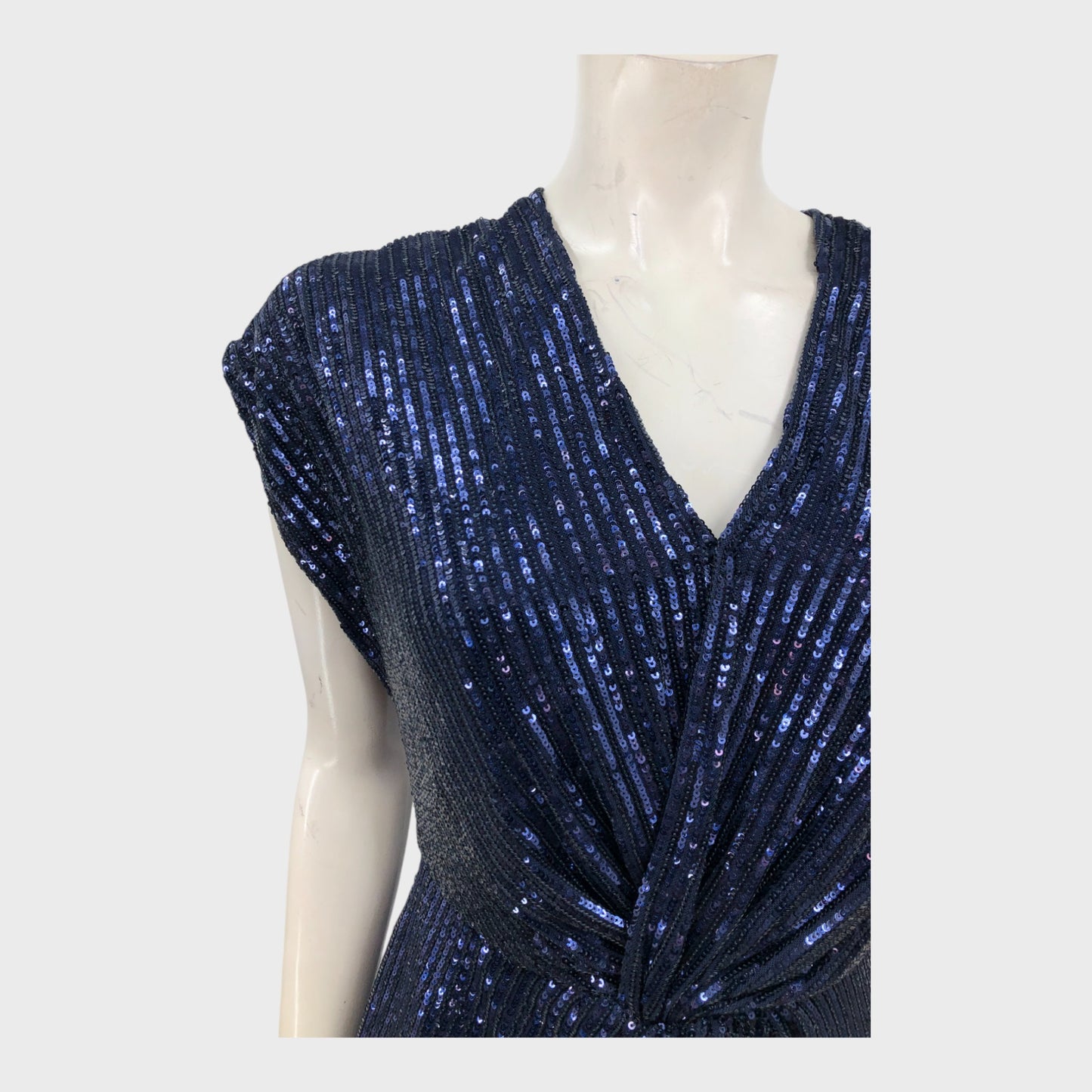 Precis Petite Navy Sequin Dress - Size 8