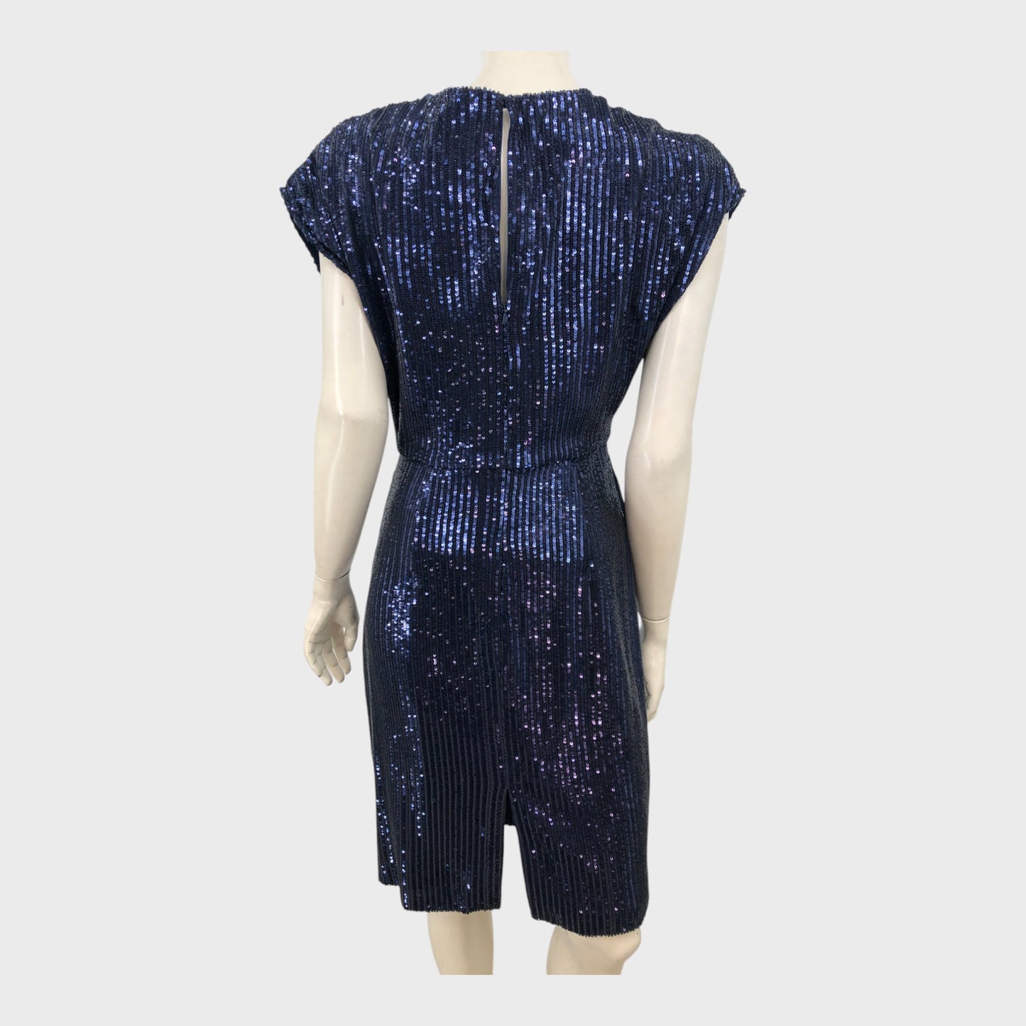 Precis Petite Navy Sequin Dress - Size 8