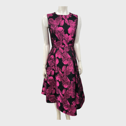 Precis Petite Black/Pink Floral Dress - size 8