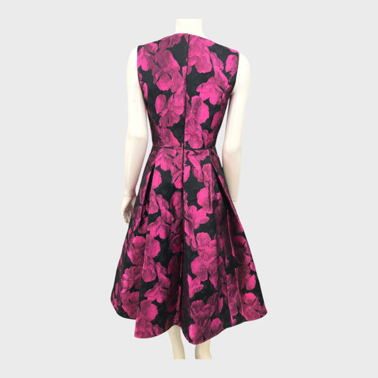 Precis Petite Black/Pink Floral Dress - size 8