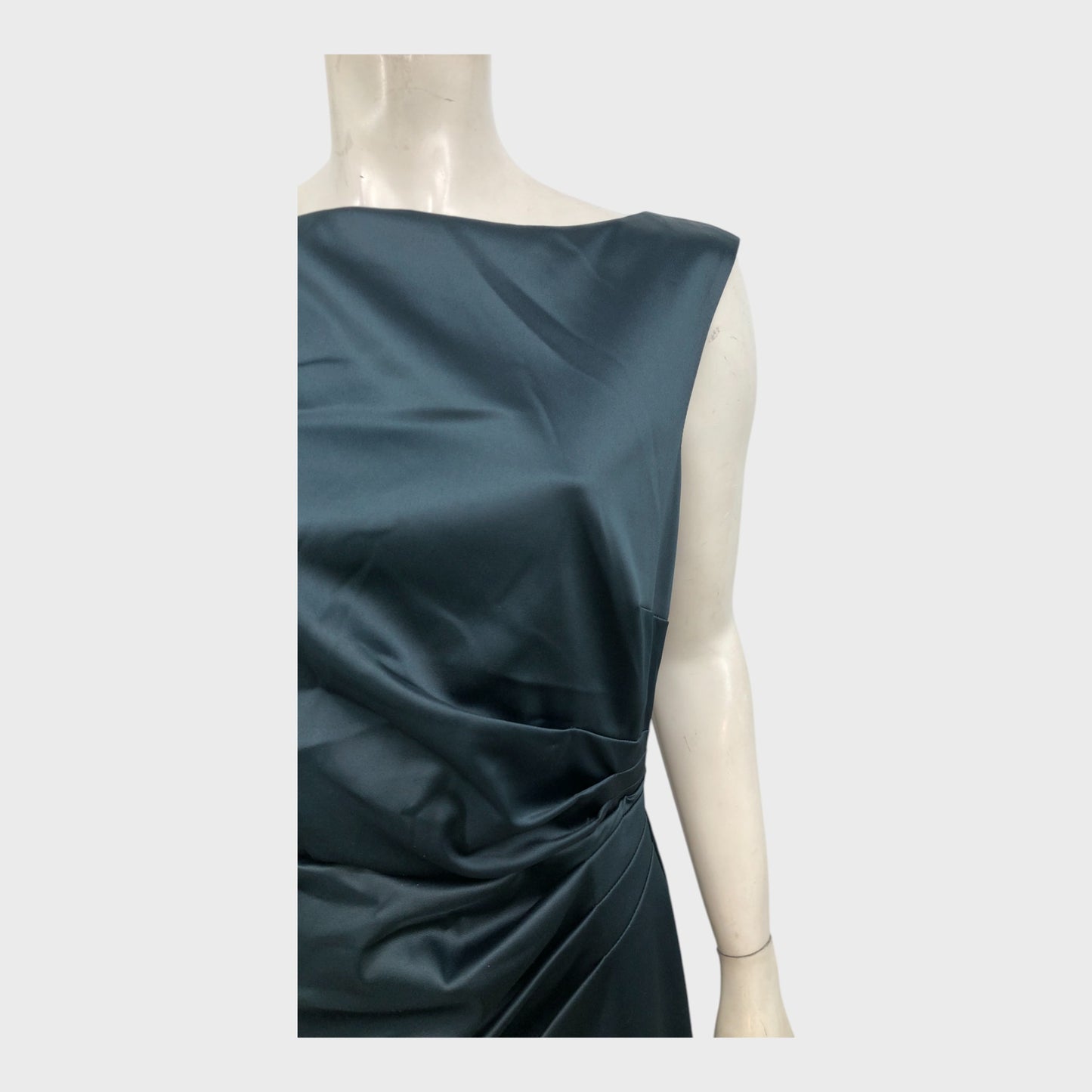 Jacques Vert Dark Green Pleat Dress - Size 12