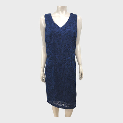 Jacques Vert Navy Lace Dress - Size 14