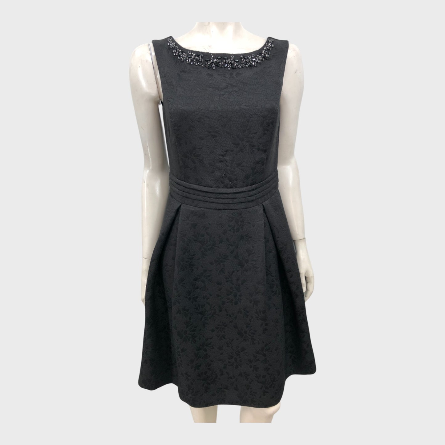 Precis Petite Black Jacquard Dress - Size 10