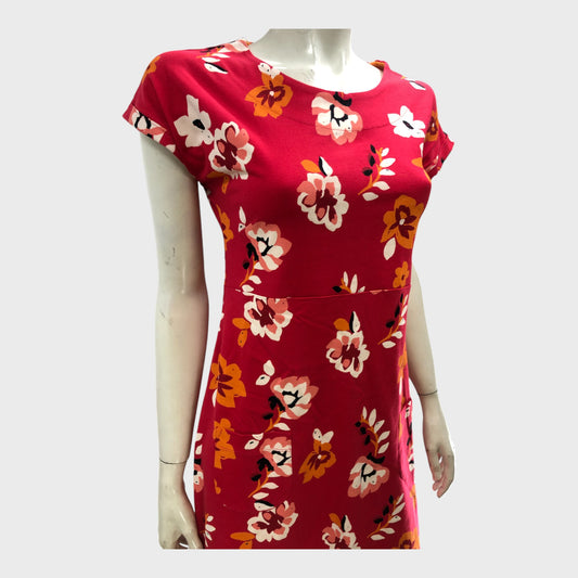 Branded Printed Jersey Dress. Red