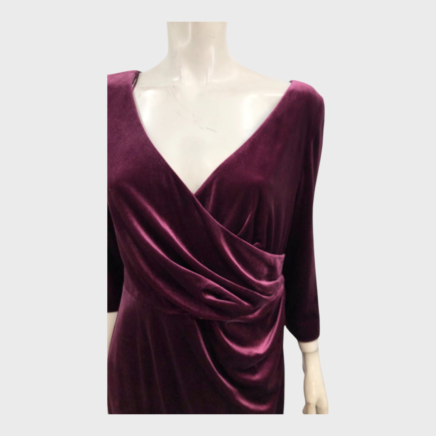 Jacques Vert Plum Velvet Wrap Dress