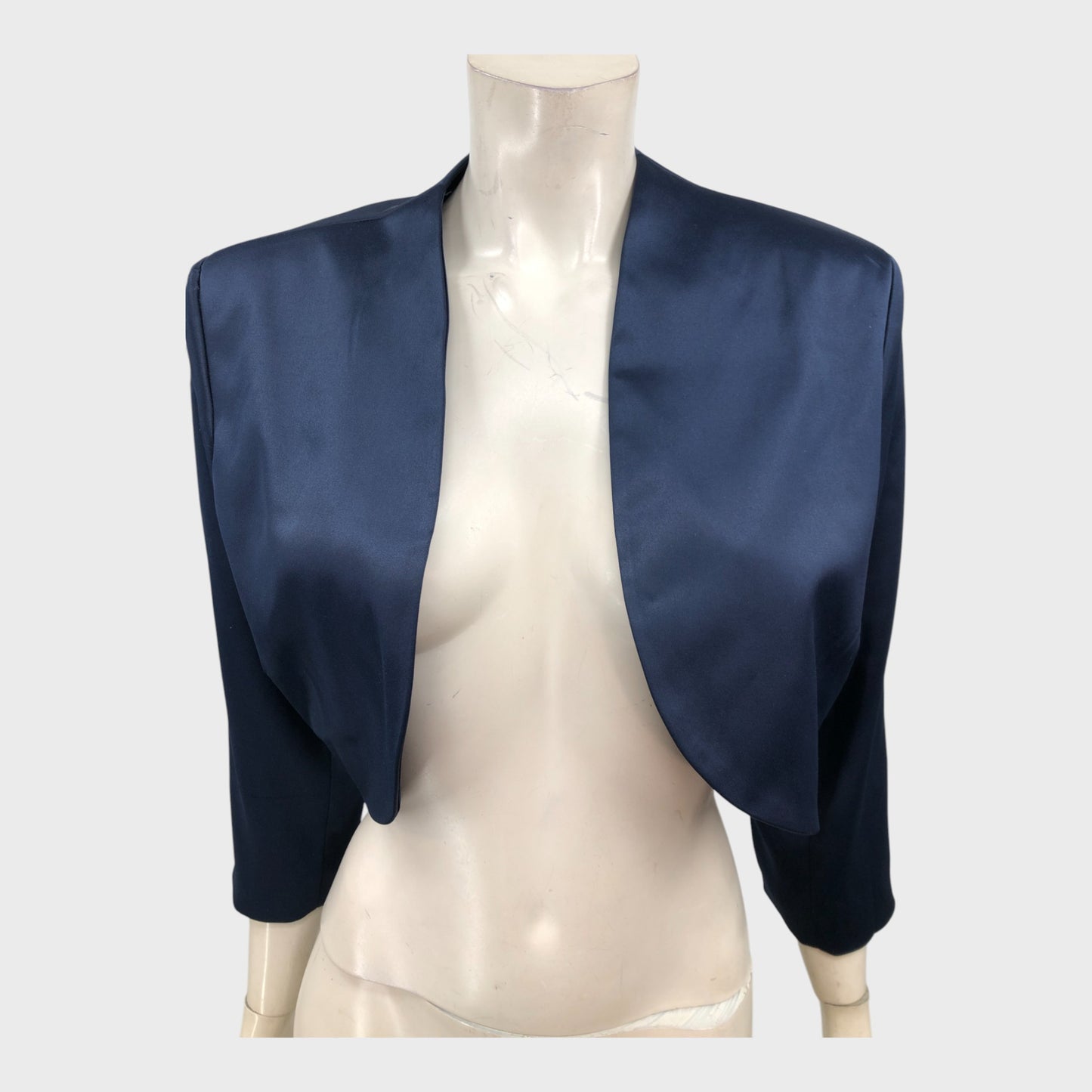 Jacques Vert Navy Cropped Jacket - Size 16