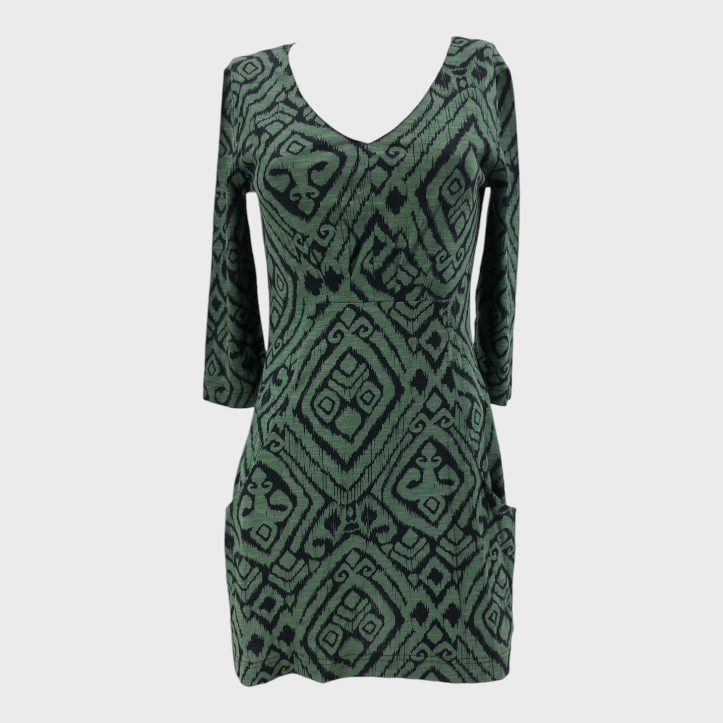 Branded Short Jersey Dress. Army Green