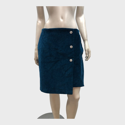 Branded Dark Blue Velvet Skirt - Size 10