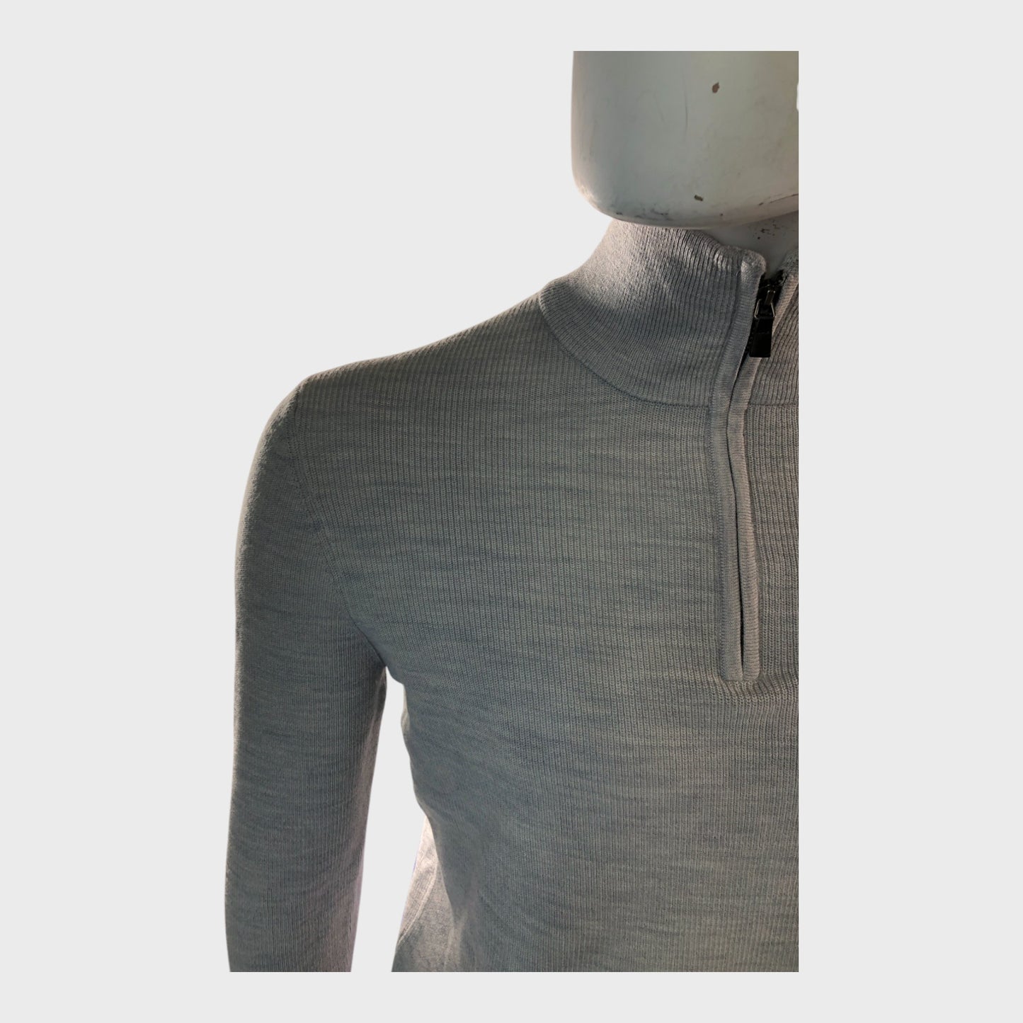 Branded Grey 1/4 Zip Pullover - Size Small