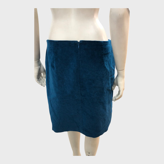 Branded Dark Blue Velvet Skirt - Size 10