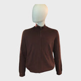 Branded Brown Zip Up Cardigan - Size XX Extra Large