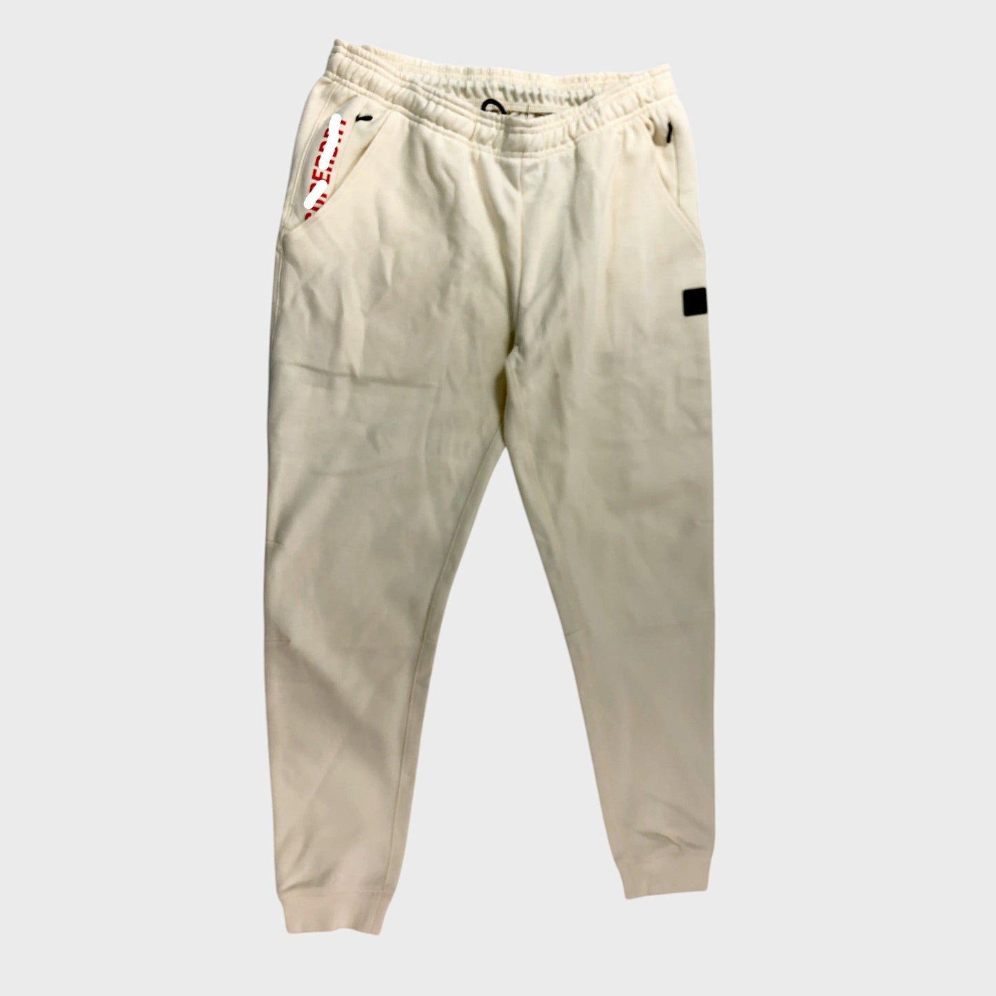 Branded Cream Cuffed Joggers