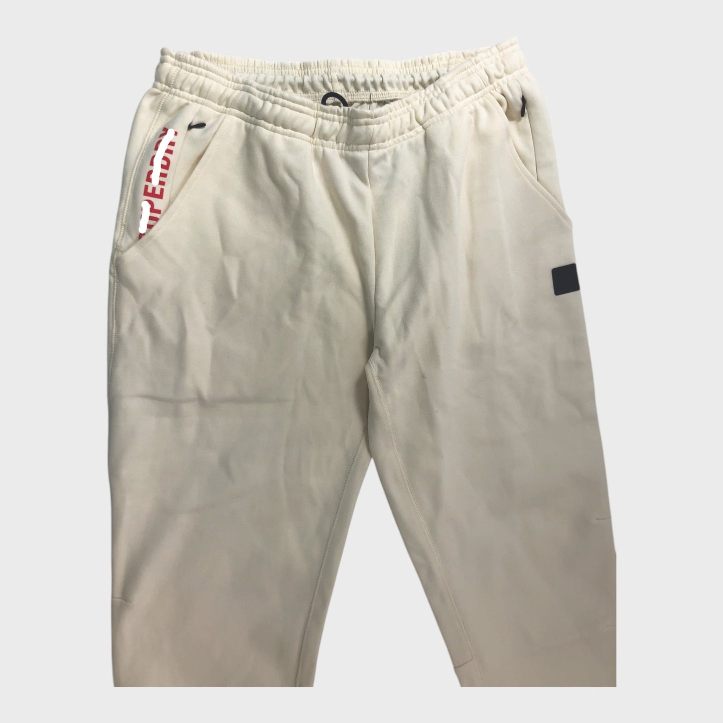 Branded Cream Cuffed Joggers