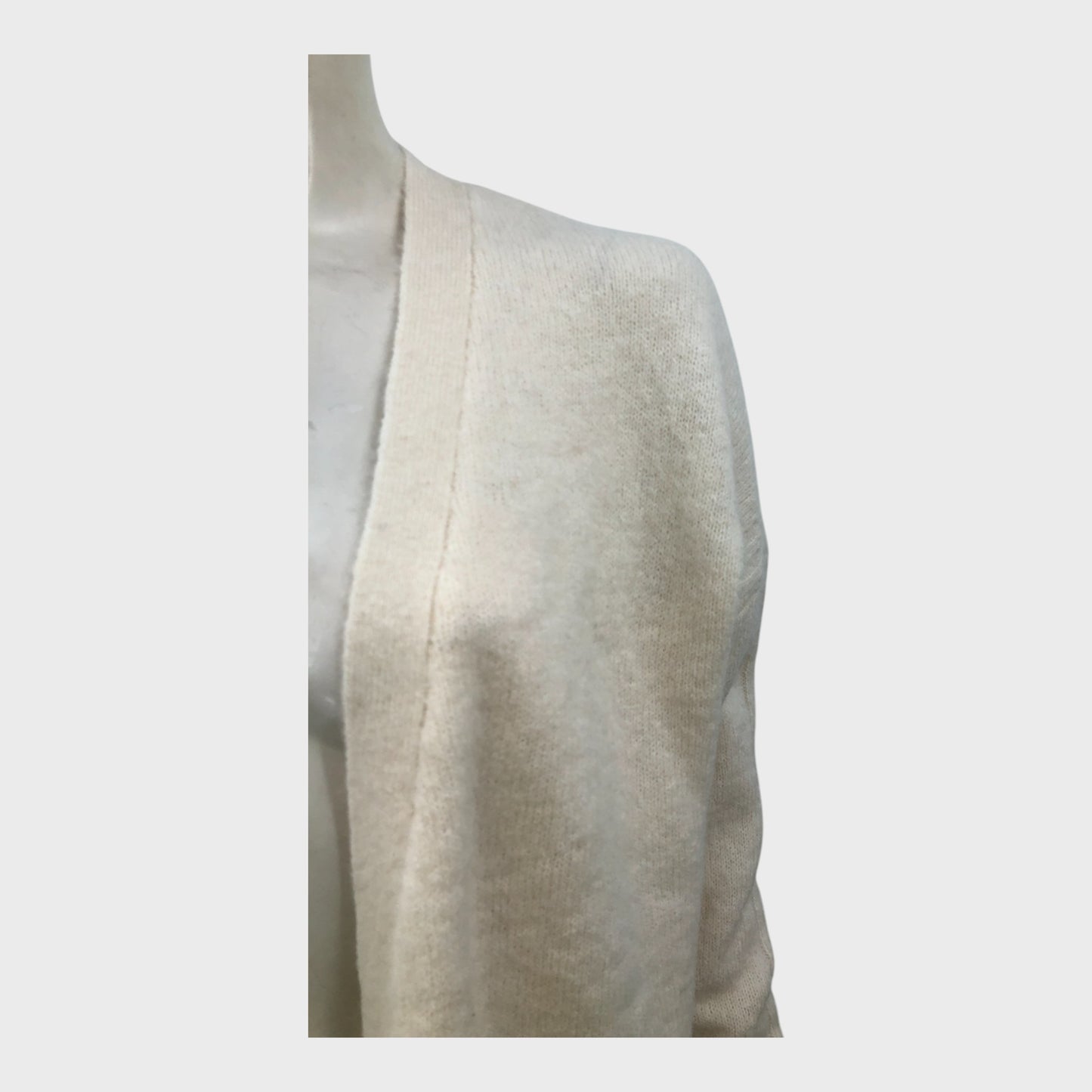 Branded Cream Long Knit Cardigan - Size 8