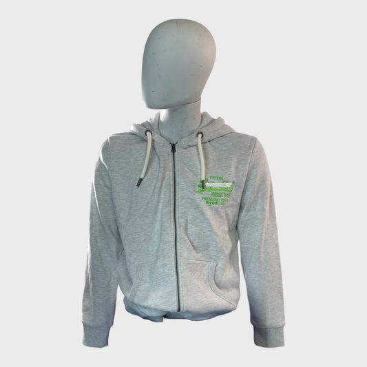 Branded Grey Zip Hoodie